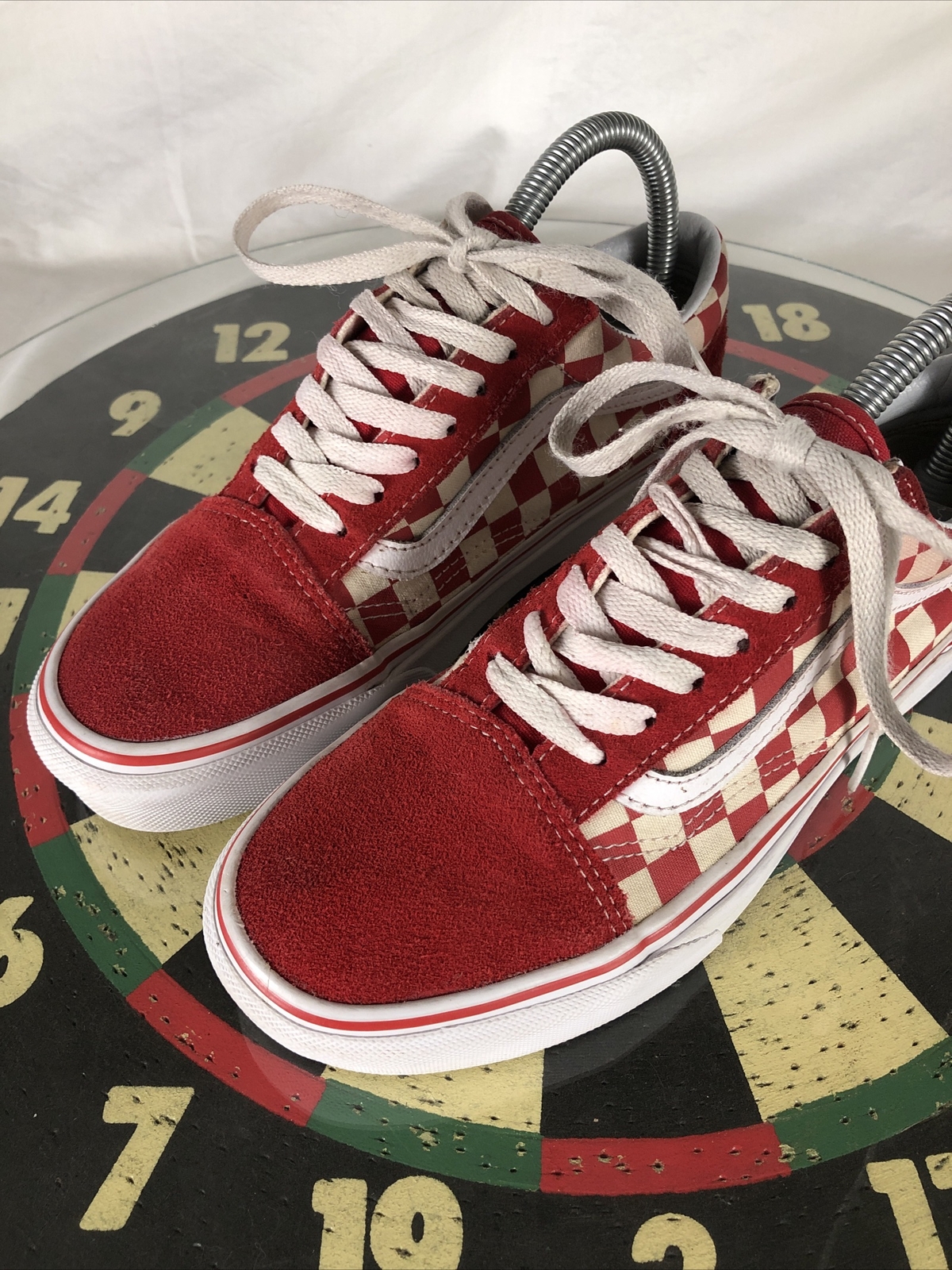 Vans Old Skool Checkerboard Red White Skate Shoes… - image 6