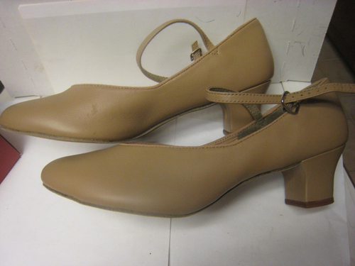 CAPEZIO SUEDE Jr. Footlight Character Shoe 459 Car. Women's CARAMEL small blem - Picture 2 of 7