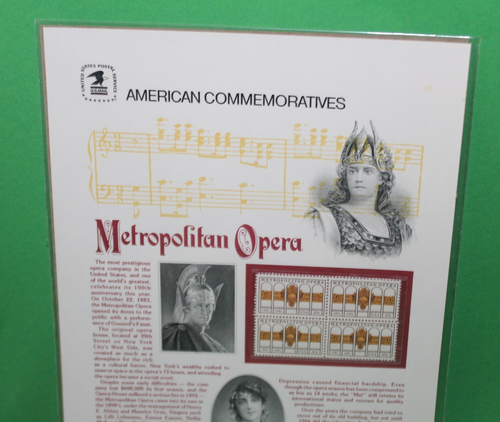 American Commemoratives Metropolitan Opera USPS Stamps Panel 198 Sept. 14, 1983 - Bild 2 von 5
