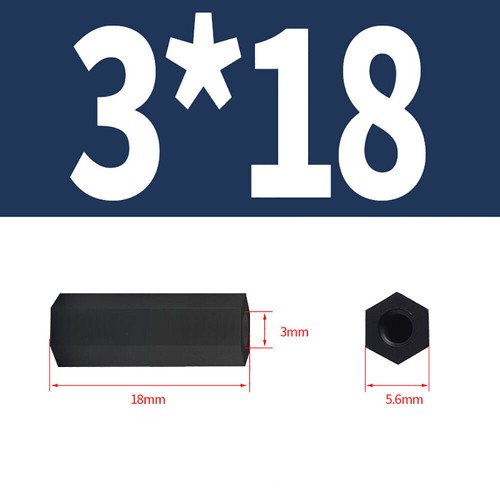 M2 - M4 Black Nylon Female Spacers Hex Standoff Pillar PCB Insulator Studs - Picture 43 of 70