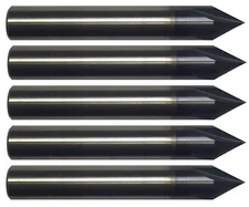 5 Pack 1/8" Solid Carbide Chamfer Mills – 4 Flute 60 Degree TiAlN Coated USA
