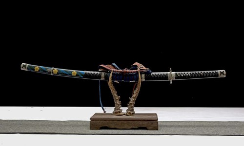 Handmade Blue Clay Tempered 1095 Steel Samurai Katana Japanese Sword Tachi Sharp - Picture 13 of 14