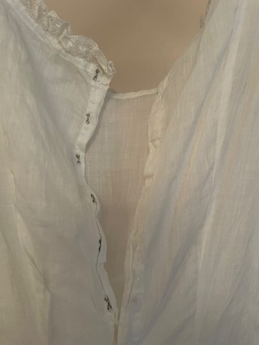 Antique Edwardian White Cotton Slip Petticoat Victorian Ruffled Underdress AS IS - Picture 10 of 10