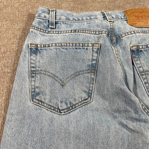 Vintage Levis 505 Regular Fit Denim Jeans Mens Size 28x29 Light Wash Distressed - Picture 9 of 15