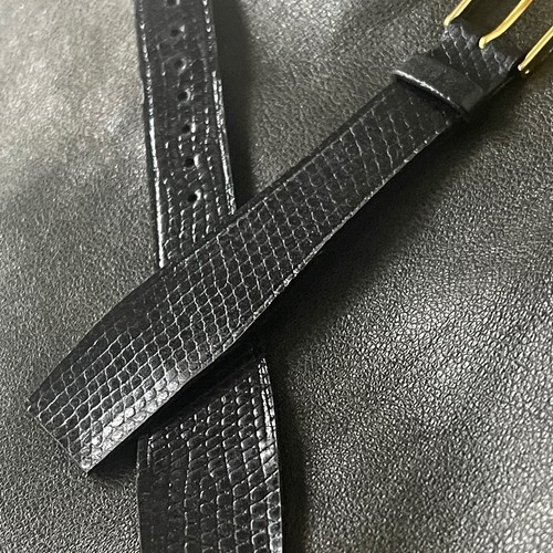 Hirsch 20mm lizard grain Leather vintage watch band open-ended tapered strap NOS - Picture 6 of 6