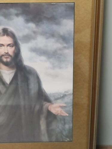 Joseph Wallace King (Vinciata), Vtg Religious Framed 15"x16" Jesus Litho Prints - Picture 10 of 13