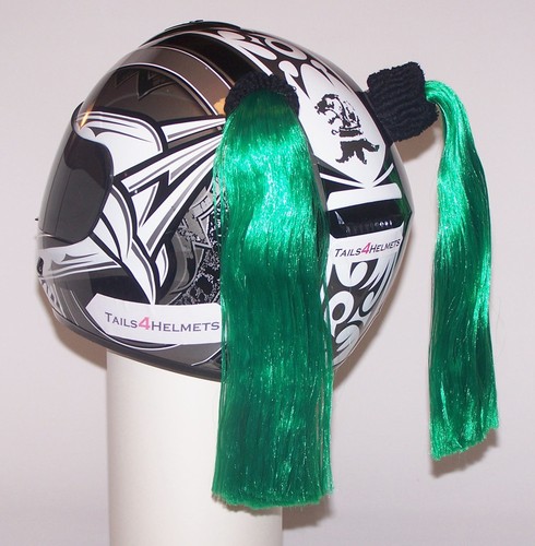 Custom (2 Color) Motorcycle Helmet Pigtails for Team, School & More....USA Made - Picture 3 of 9