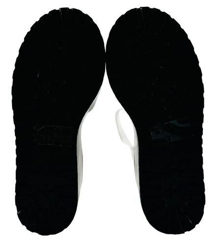 Open Toe Buckle Ankle Strap Platform Jelly High Block Heel Sandals White/Black 7 - Picture 3 of 11