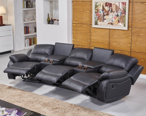 3+2 Ledersofa Kombination, Couch Set Wohnzimmer klassisch, 5131-3+2-206 - Bild 10 von 11