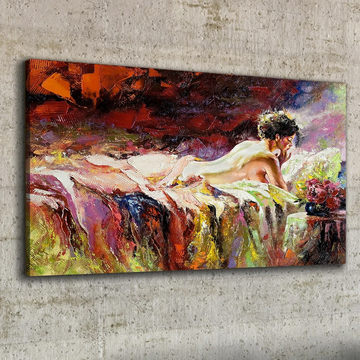 Canvas Wandbild Leinwand Bilder 100x50 Ölgemälde Bett nackte Frauen Blumen eBay 1200x1200 HQ-Bild Canvas Wandbild Leinwand Bilder 100x50 Ölgemälde Bett nackte Frauen Blumen eBay