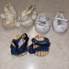 Build a Bear lot of 3 shoes sandals boots Workshop Fur Denim