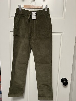 NEW J Crew Crewcuts Boys Olive Green Corduroy Pants Elastic Waist  Sz 12 B17