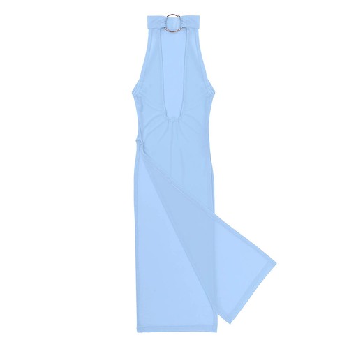 Damen Nachthemd Ärmellos Rollkragen Rückenfrei Hoher Schlitz Cheongsam Nachthemd - Bild 59 von 108