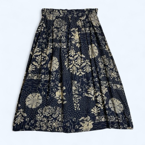 Norton McNaughton Blue Floral Midi Skirt Size 12 Dark & Moody Vintage Cottage