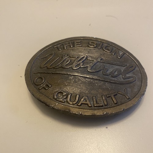 Vintage WEBTROL PUMPS “The Sign Of Quality” Hit Line USA Metal Belt Buckle - Picture 2 of 11