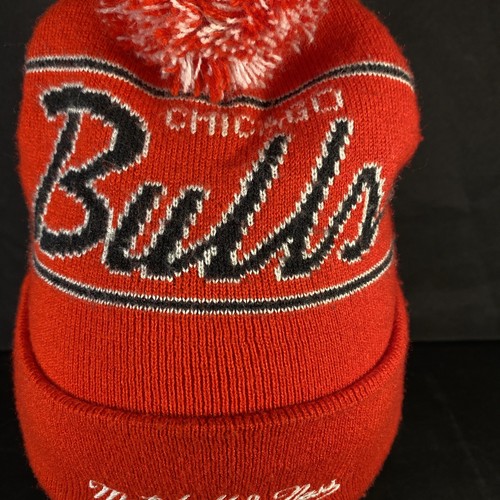 Cappello Chicago Bulls Maglia Osfa Rosso Doppia Take Polsino Pom Logo Hwc Mitchell & Ness - Foto 7 di 10