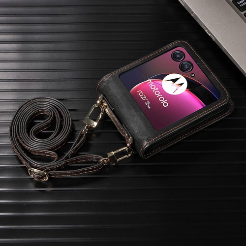 For Motorola Razr/Razr+ 2025 Slim PU Leather Card Holder Crossbody Wallet Case - Picture 9 of 52