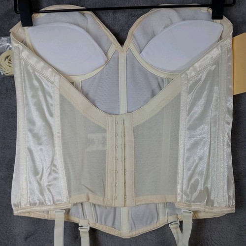 Vtg NOS Corset Bustier With Garters Ivory Empire Intimates Sexy Boudoir 32C - Picture 5 of 9