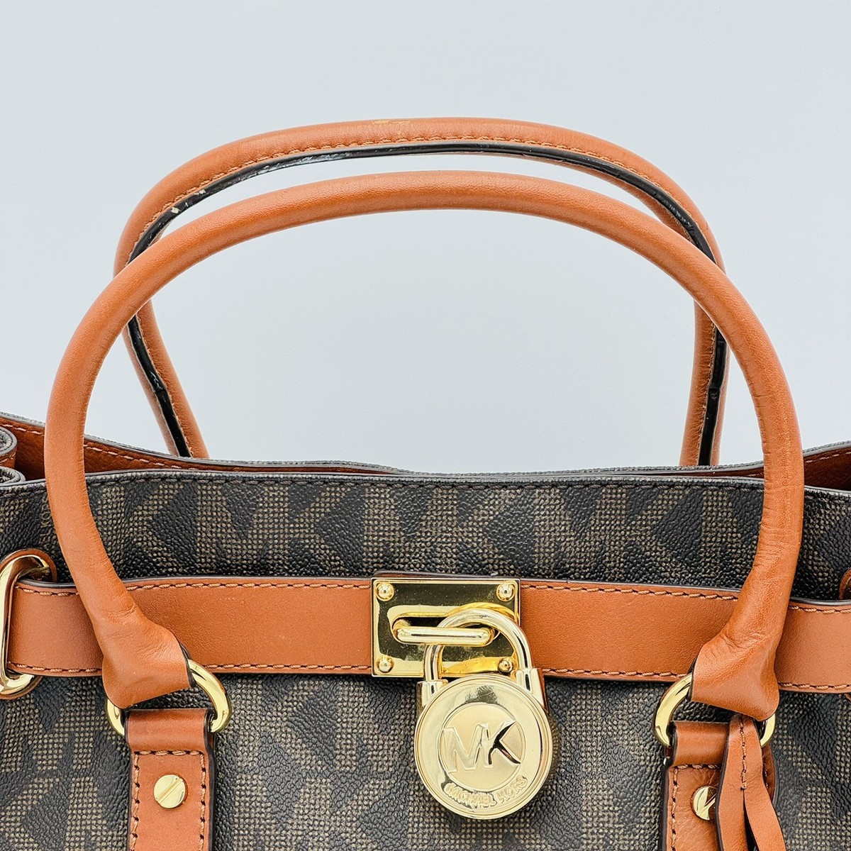 Michael Kors Hamilton East West Satchel Tote Bag Purse Brown
