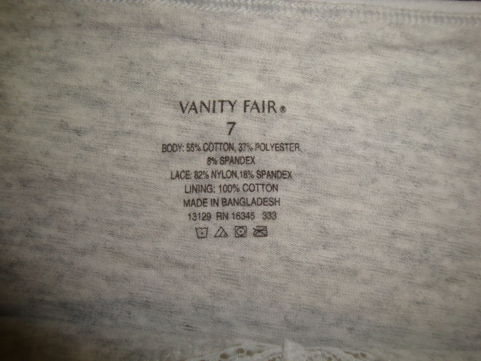 Panty Vanity Fair para mujer bellamente suave corte alto #13129 Mist Heather 7 nuevo sin etiquetas Foto 2 de 3