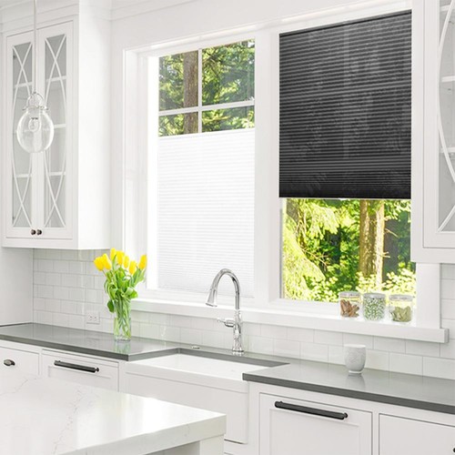 Self-Adhesive Pleated Blinds Half Blackout Bathroom Windows Curtains Shades *AU - Picture 15 of 20