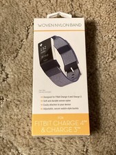 WITHit Woven Nylon Band For Fitbit Charge 3  Charge 4 Blue