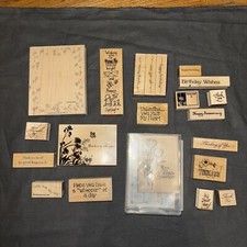 Lot Of 21 WORDS Wood Rubber Stamps, Crafts Stamp