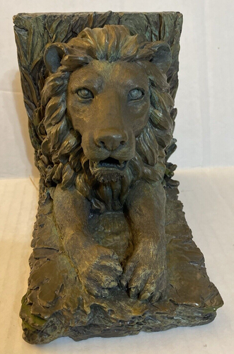 VTG LION HEAD BOOKENDS Heavy Book Holders Set Male Feline Figurine Library Décor - Picture 4 of 7