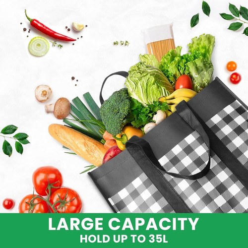 Reusable Grocery Bags 5-Pack, Large Foldable Reusable Shopping Tote Bags Bulk fo - Picture 6 of 7