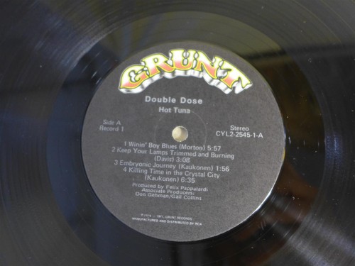 Hot Tuna DOUBLE DOSE - 1978 Grunt Records CYL2-2545-1 Double Vinyl Gatefold LP - Picture 4 of 8
