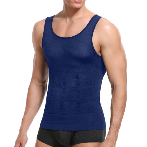 2PCS Mens Slimming Body Shaper Underwear Compression Vest Singlet Dad Bod AUS - Picture 11 of 34