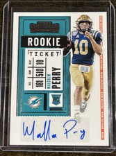 2020 PANINI CONTENDERS MALCOLM PERRY ROOKIE AUTO MIAMI DOLPHINS RC NAVY