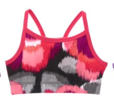 Nwt Girls Gymgo Active Gymboree Sports Bra Floral Rose Geometric Pink S 5-6