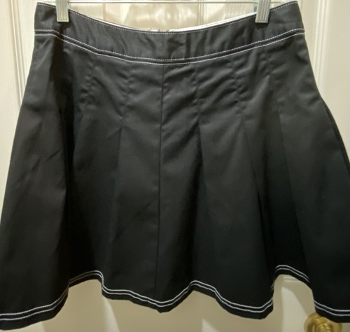 Dickies Pleated Circle Skater Mini Skirt Preppy Y2K Retro Black Size 30 NWT - Picture 3 of 21