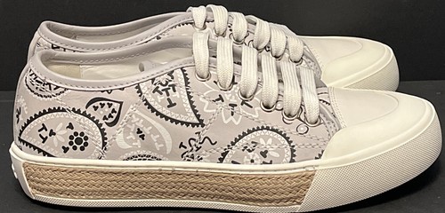 Tod’s Gray Leather Paisley Print Espadrille Platform Sneakers NEW $695 Size 34.5 - Picture 5 of 11