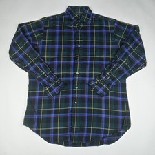 POLO Ralph Lauren Long Sleeve Button Up Flannel Shirt Tartan Plaid Men's Medium