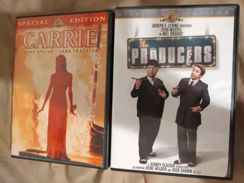 Carrie 1976 (DVD, 2001) and the Producers 1967 (DVD, 2002) Gene Wilder