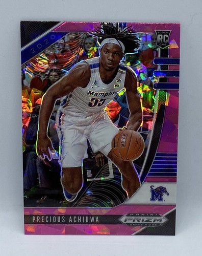 2020 Precious Achiuwa Panini Prizm Draft Picks PINK Cracked Ice Rookie #8 Heat - Picture 2 of 3