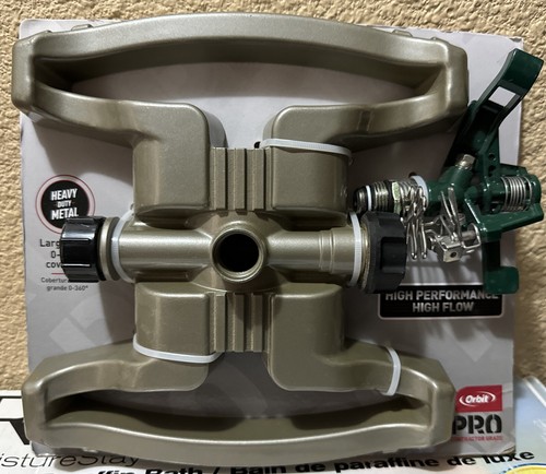 Orbit Impact Lawn Sprinkler Pro Series Heavy Duty Metal High Flow Adjust Coverag - Picture 1 of 2