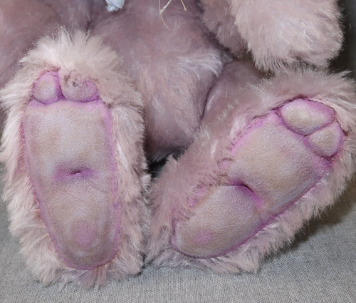 Vintage Lavendel-Mohair-Hase mit Gelenken von Engel Bären & Feen 16 Zoll Kunst-Plüschpuppe - Bild 11 von 19