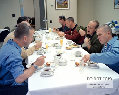 #ad #ad GEMINI 7 ASTRONAUTS AT BREAKFAST PRIOR TO LAUNCH 8X10 NASA PHOTO BT 429 $9.98