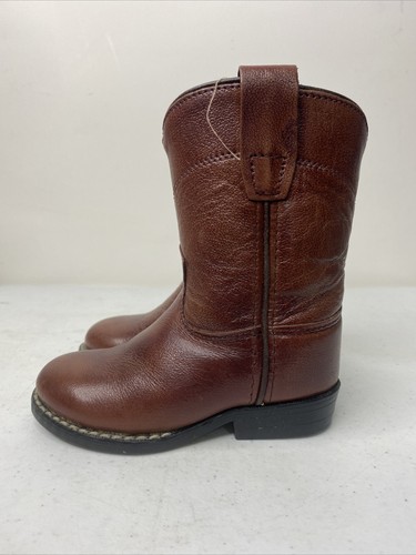 Old West Säugling Kleinkind Stiefel braun Leder runde Spitze Stil 4317 Größe 045 - Bild 4 von 8