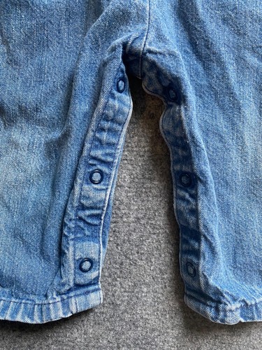 Vintage Oshkosh Bgosh Shorts Overalls Size 5 Months Blue Denim Vestbak - Picture 3 of 8