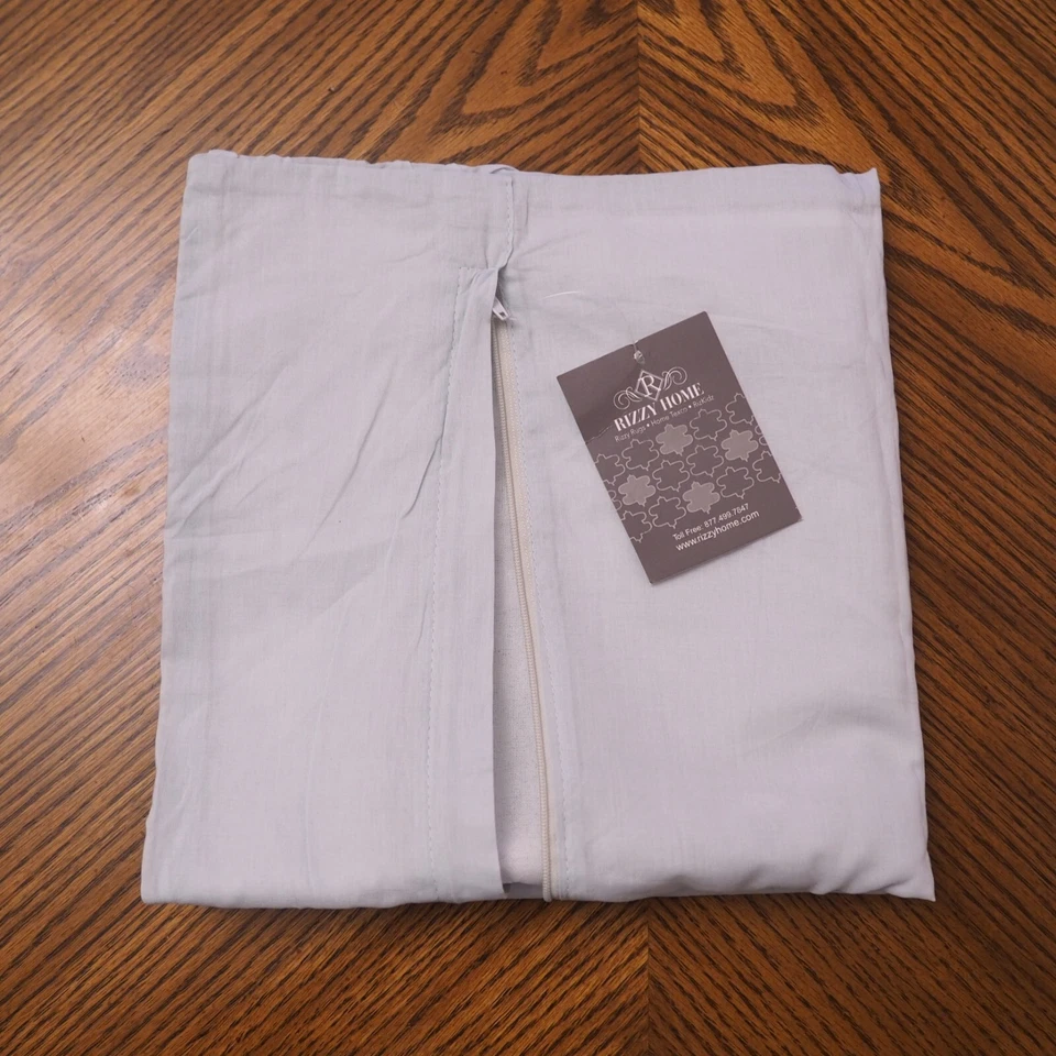 NWT RIZZY HOME Aqua 100% Cotton Gathered Two Decorative Pillow Covers 20" x 20" - Image 3 of 4