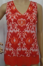 "INC INTERNATIONAL CONCEPTS" ORANGE V NECK SLEEVELESS KEYHOLE BACK TOP SZ: XS NW