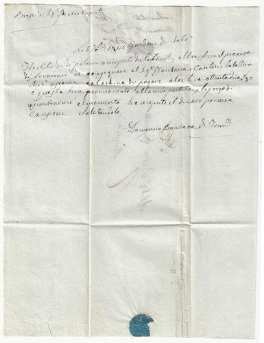 Lombardo Veneto - Prefilatelica del 1840 per Brescia con bollo corsivo Salò - Picture 3 of 3