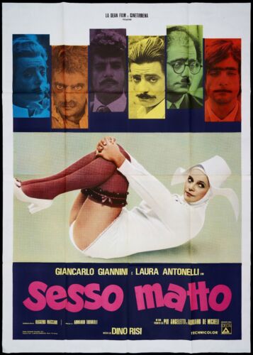 SESSO MATTO MANIFESTO CINEMA DINO RISI 1973 LAURA ANTONELLI SEXY MOVIE POSTER 4F - Foto 1 di 1