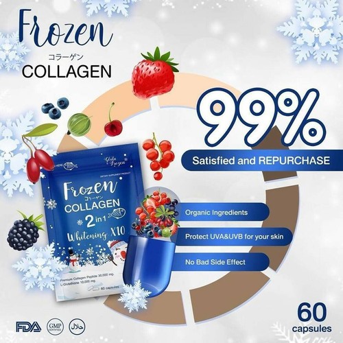 Gluta Frozen Collagen, 2 in 1 Whitening X10 with L-Glutathione 2X60 Capsules - Picture 6 of 6