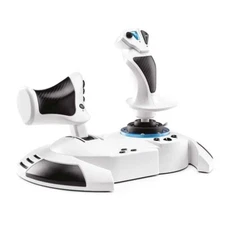 White Original T.Flight Hotas One Flight Stick and Throttle + TFRP Rudder Pedals