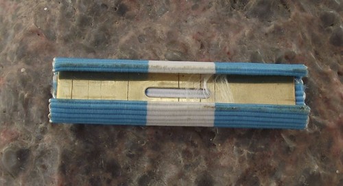 Antik Militär weiß Streifen blau Felddienst Band Bar Medaille Streifen Auszeichnung - Bild 2 von 2